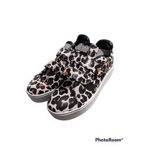 Goats Black Cheetah Leopard Print Platform Sneakers size 8